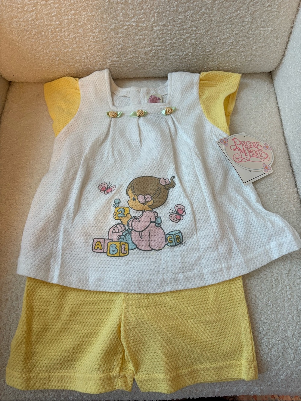 Precious Moments White Top with Yellow Shorts Baby Outfit